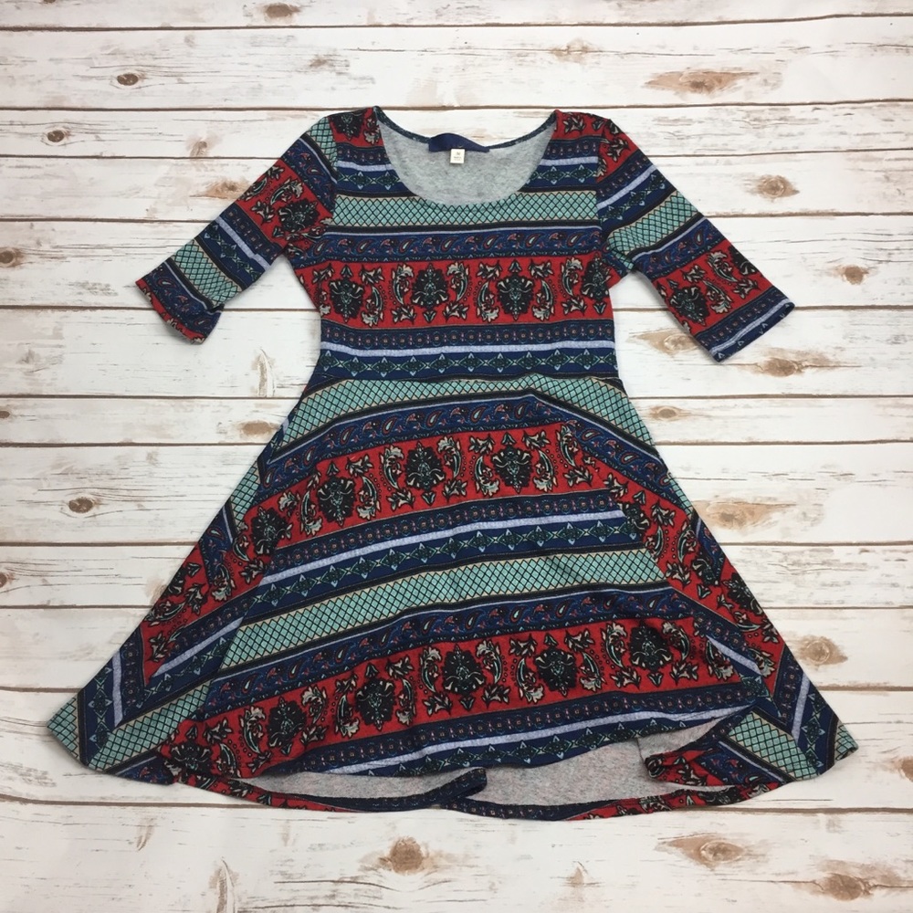 Francesca’s Blue Rain Quilt Dress szM